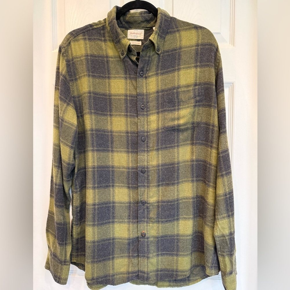 Weatherproof Casual Plaid Shirt in Olive and Charcoal